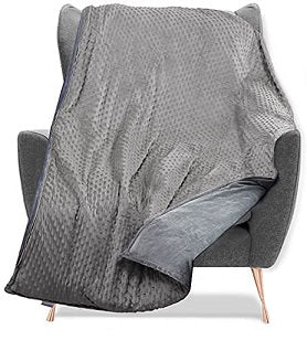 86x92" 20lbs GREY KING SIZE WEIGHTED BLANKET C/P 1