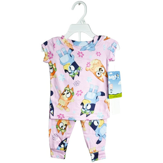 Flowers Pink Sz 12M,18M,24M 2pc Pajama Set Sleepwear C/P 6 Bluey