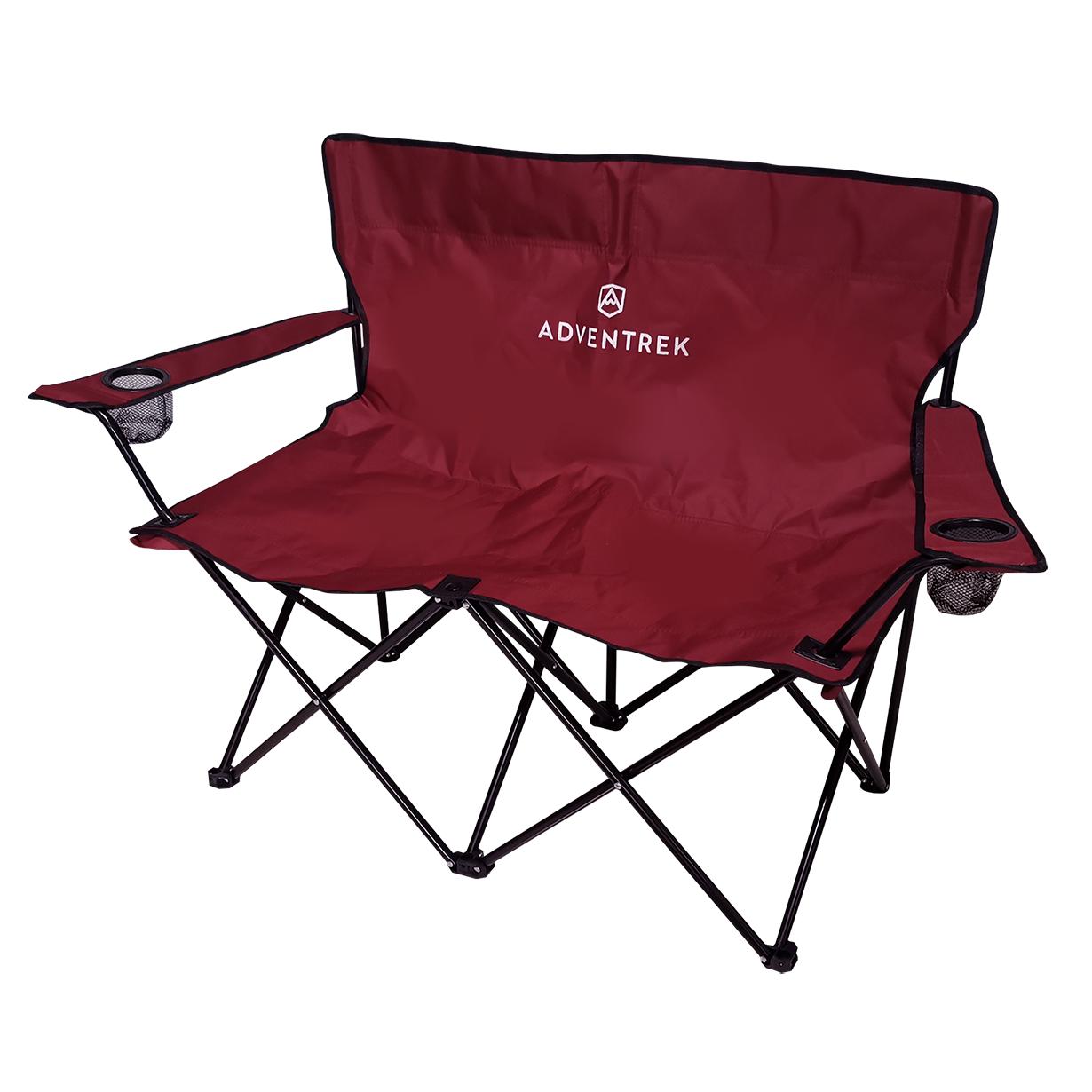 BURGUNDY DOUBLE CAMPING CHAIR C/P 4