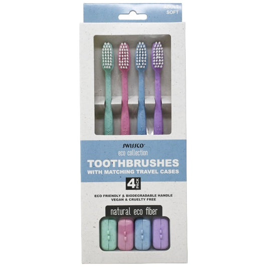 4pk Eco Toothbrushes C/P 72 Inner 12 Swissco