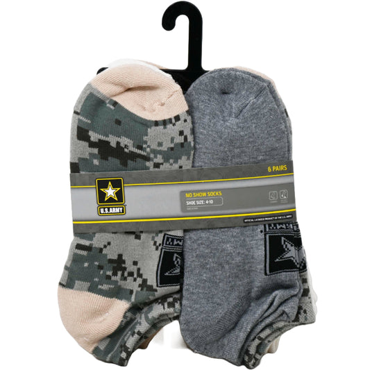 6pk WOMEN ARMY DIGI CAMO HC NS SOCKS SIZE 9-11 C/P 60
