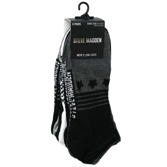8pK MENS LOW CUT SOCKS ASST COLOR SIZE 10-13 STEVE MADDEN C/P 24