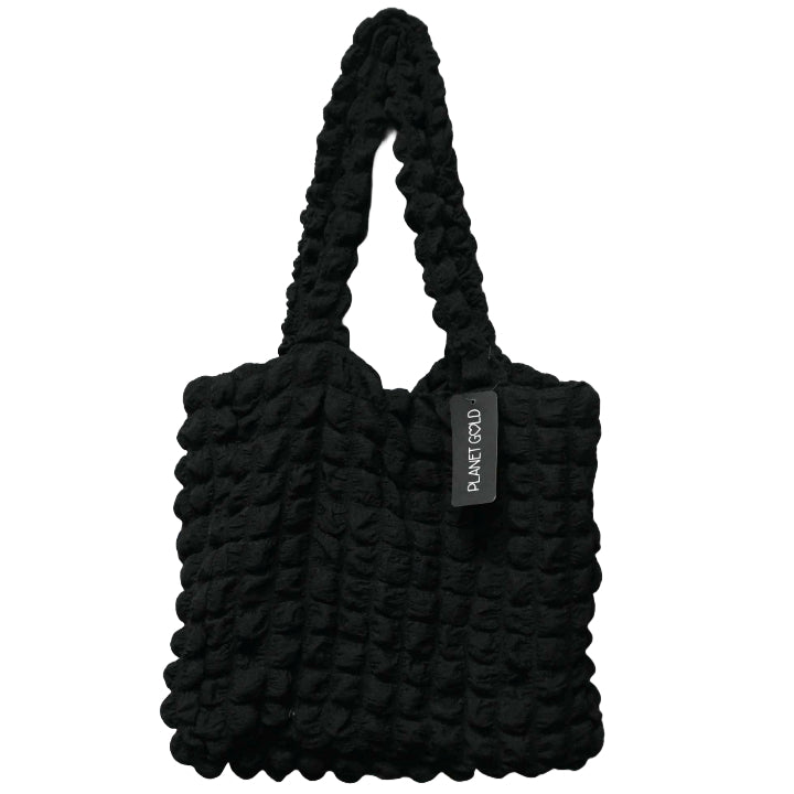 BLACK QUILTED CARRYALL HANDBAG C/P 12