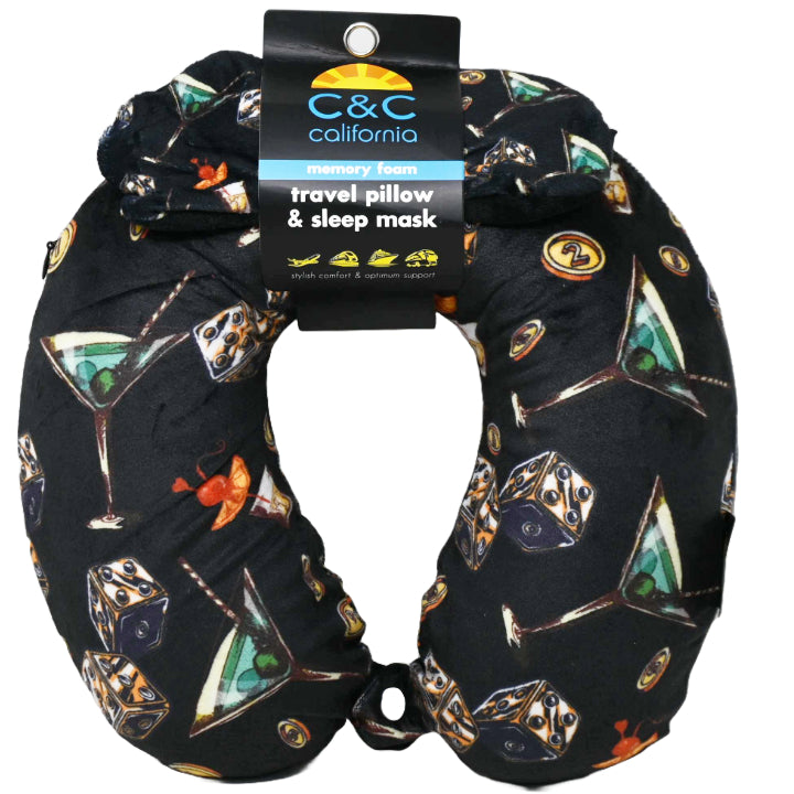 C&C APPLE MARTINI TRAVEL PILLOW & MASK SET C/P 24