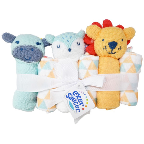6pc Blu Flx Washcloths Mitts Set C/P 36 Exersaucer