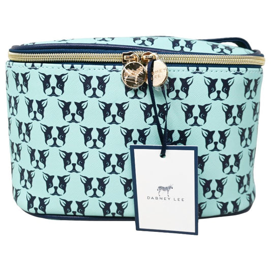 *OUTSIDE CA* BLUE TRAIN CASE W/DOG PRINT DABNEY LEE C/P 20