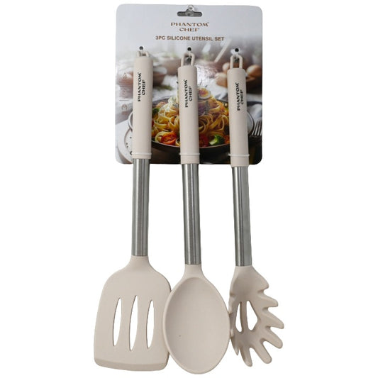 3pc Tan Turner Pasta Server Spoon Set C/P 24 Phantom Chef