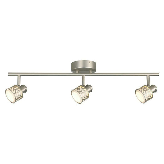 27.5" 3-HEAD BRUSHED NICKEL LED DIRECTION RAIL TRACK LIGHT C/P 1,COLOR BOX
