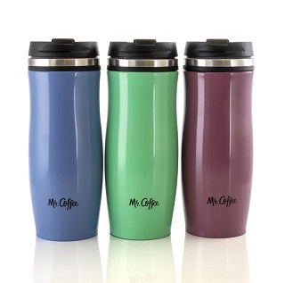 12.5oz MR COFFEE S.S. DBL WALL VACUUM SEALED THERMAL TUMBLER C/P 6