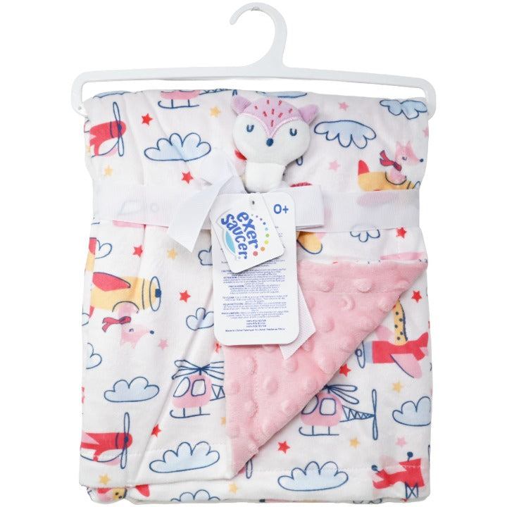 2pc Airplane Blanket Lovey Set C/P 36 Exersaucer