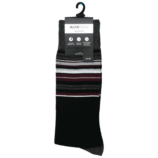 *NO USA* Mens 10-13 Black Multi 1 pair ALFANI  SINGLE  PRINTED  DRESS SOCKS C/P 180