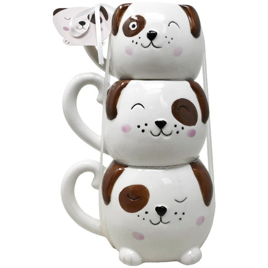 3pc Dogs Stacking Mugs C/P 12 MRKT FINDS