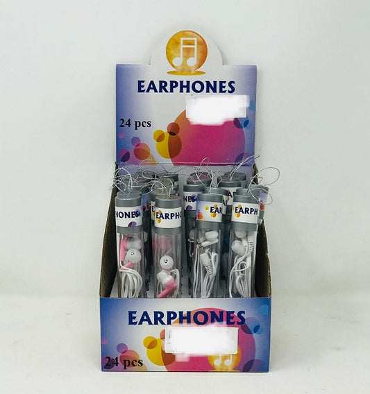 EARPHONES  4 ASSTD COLORS IN TU C/P 144