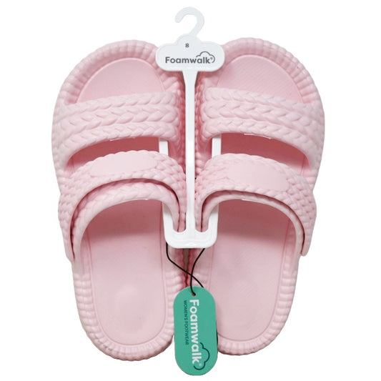 WOMEN BLUSH FAUX BRAIDED EVA SANDAL wBACKSTRAP FOAMWALK 4-ASST SIZE C/P 12