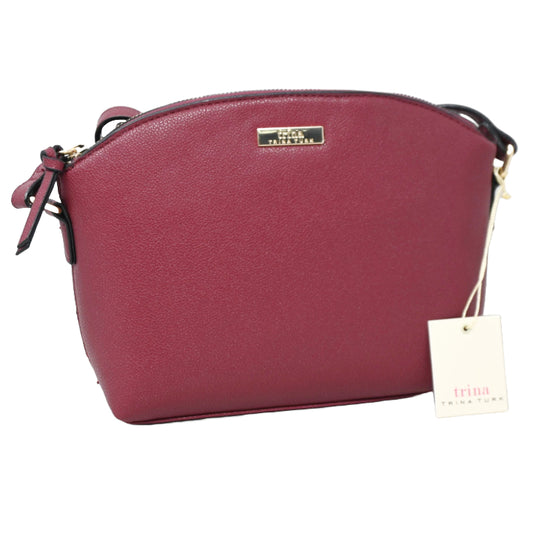 SMALL BURGUNDY DOME CROSSBODY C/P 24