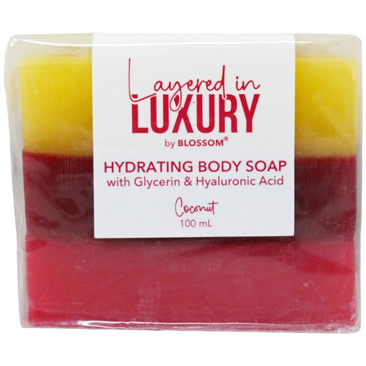 Coconut 3.3oz Hydrating Bar Soap w/Glycerin & Hyaluronic Acid Body Soap BLOSSOM Layered in LUXURY C/P 72