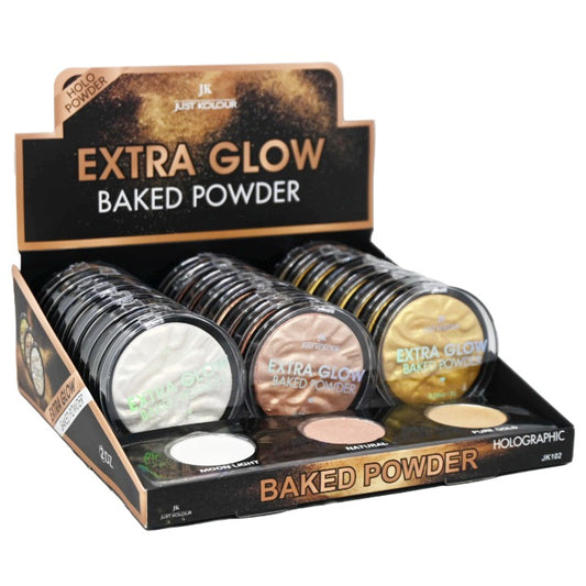 3 Asst Extra Glow Baked Powder (Moon Light, Natural, Pure Gold) in 24pc Displayer C/P 288