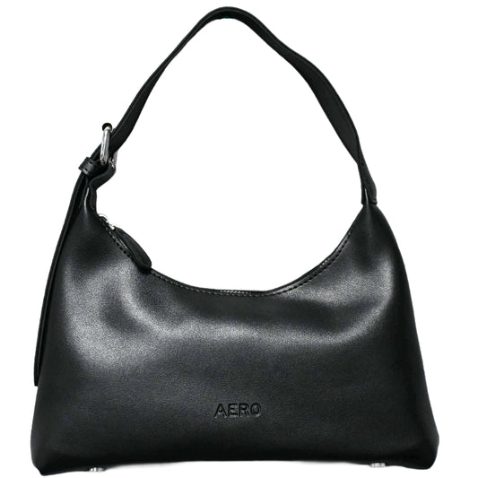 BLACK SHORT SHOULDER BAG W/ELONGATED STRAP AEROPOSTALE C/P 24