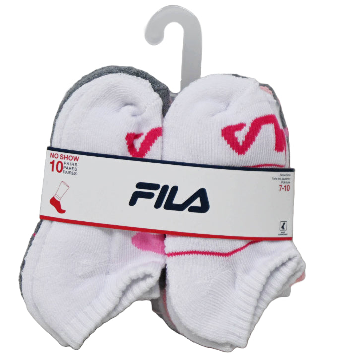 10pk FILA LOGO LOCKUP HC NS SOCKS SIZE 4-6 C/P 60