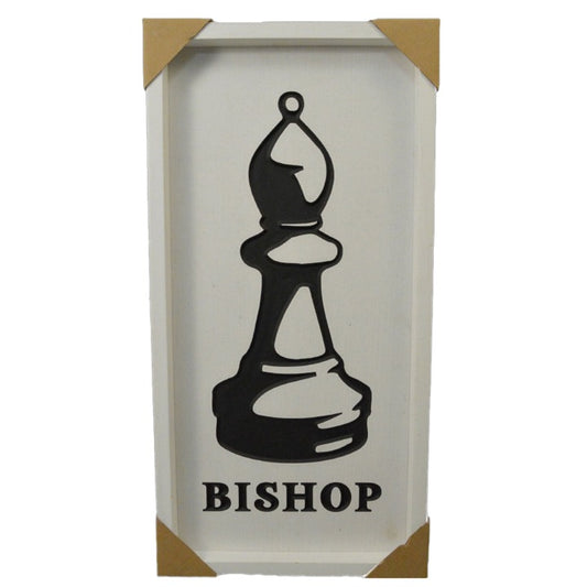 10"x20" CHESS BISHOP ENGRAVED MDF W/ WOOD FRAME C/P 6