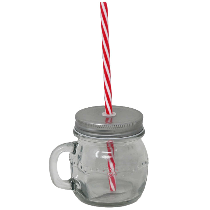 10oz MASON GLASS JAR-HANDLE AND LID C/P 36