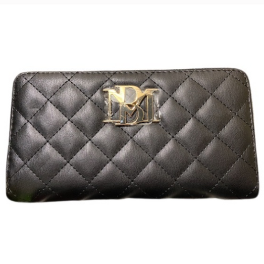 Badgley Mischka Diamond Quilting Long Wallet-Black C/P 50