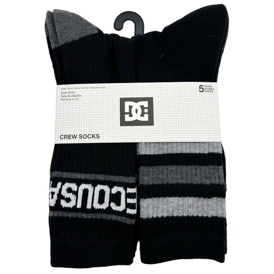 5pk DC MENS HALF CUSHION OVERSIZED LOGO SOCKS SIZE 10-13 C/P 60