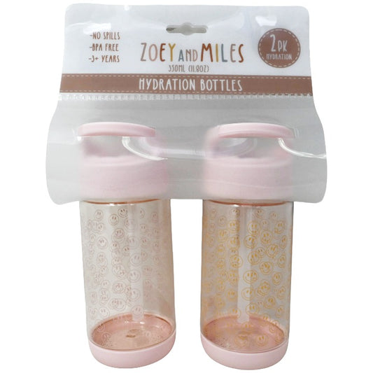 Kids 2pk All Over Smiley Bottle C/P 12 Zoey & Miles