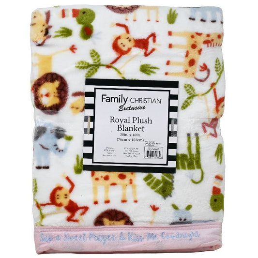 30"x40" FAUX FUR PRINTED JUNGLE BLANKET C/P 4