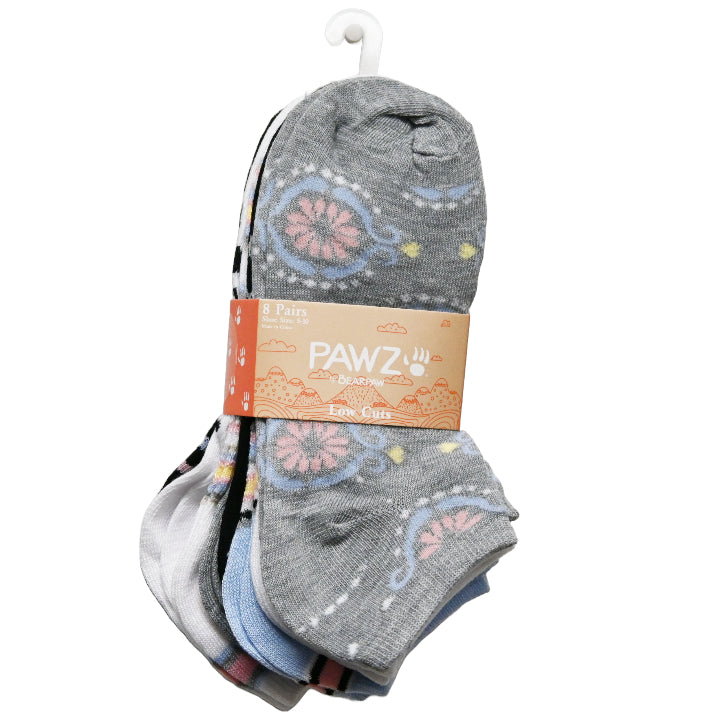 8pk LADIES LOW CUT SOCKS 9-11 SIZE C/P 60