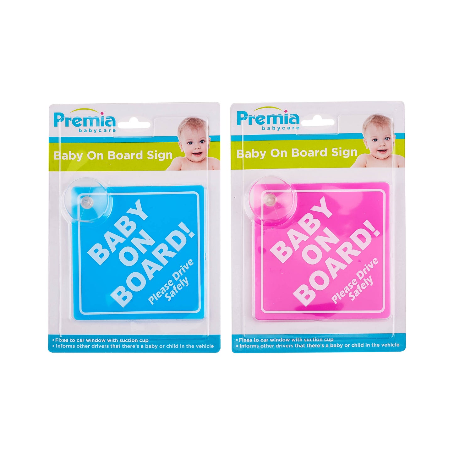 Premia Baby on Board Sign Pink/Blue C/P 36