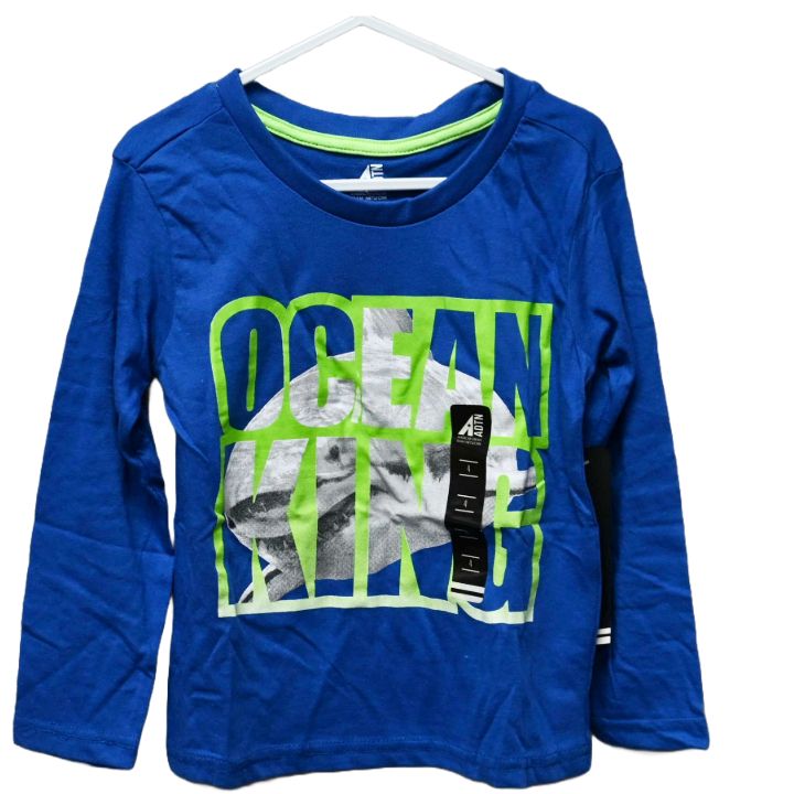 BOYS SIZE 4-7 OCEAN KING L/S SCREEN T-SHIRT C/P 24