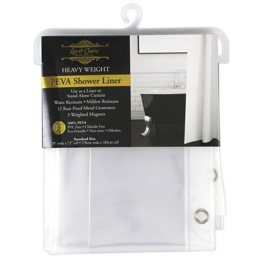 70"x72" CLEAR PEVA SHOWER LINER C/P 24