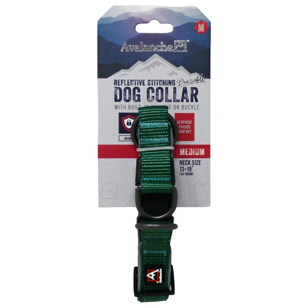 DOG COLLAR REFLECTIVE GREEN C/P 72 AVALANCHE