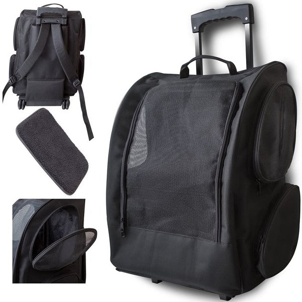BLACK ROLLING PET BACKPACK C/P 5