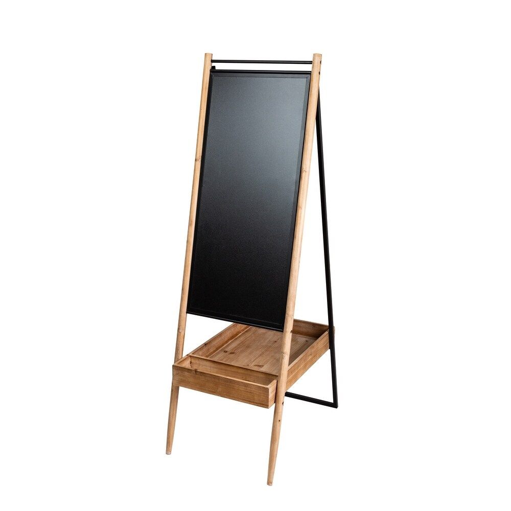 Chalk Board Stand with Wooden Tray 65"Hx20.3"Lx27.8"W C/P 1