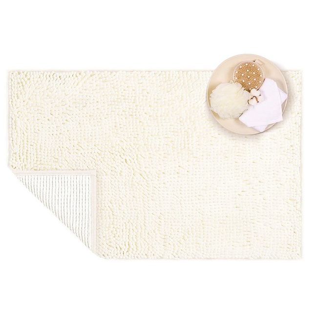 17"x24" WHITE SOLID BATHROOM RUG C/P 32