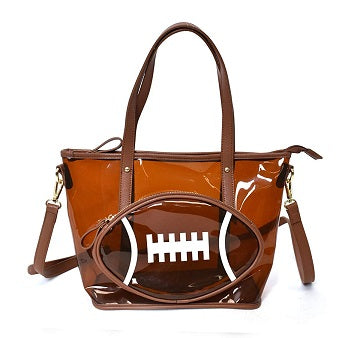 Clear Brown Football Purse C/P 8