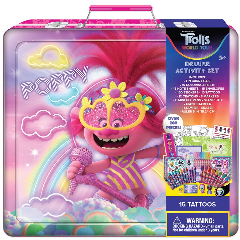 TROLLS TIN DELUXE ACTIVITY SET C/P 4