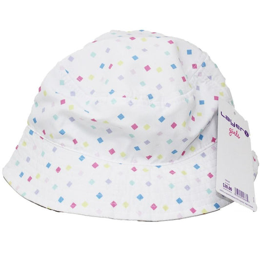 GIRLS INFANT DITZY DIAMOND CLASSIC PRINTED BUCKET HAT W/CHIN STRAP C/P 36