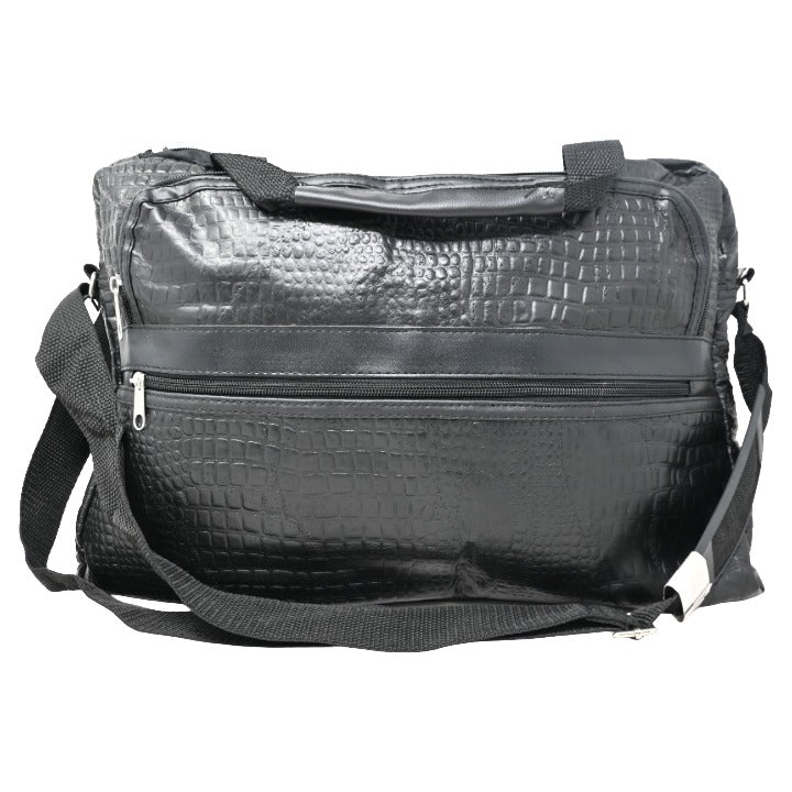 *NO CA* BLACK CROCO LEATHER FLIGHT BAG (NO UPC) C/P 20