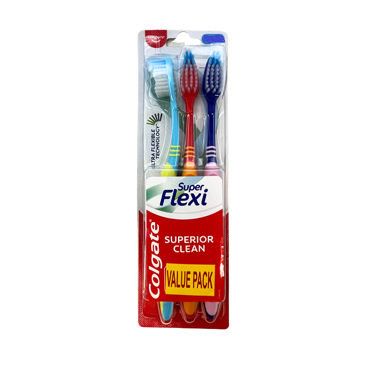 3pk COLGATE SUPER FLEXI SOFT TOOTHBRUSH C/P 60