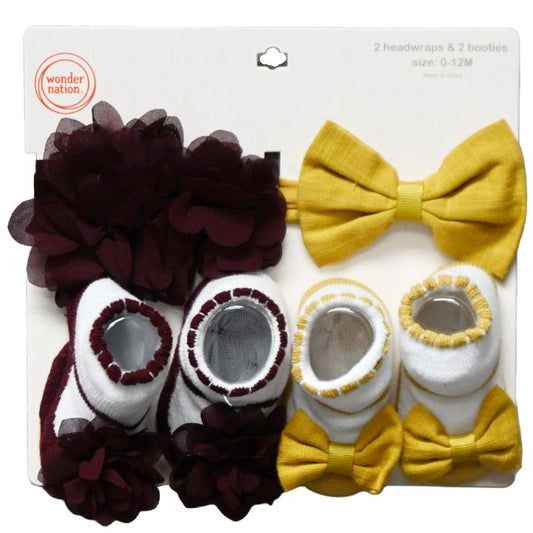 Wonder Nation 2 HEADWRAPS AND TWO PAIR BOOTIES C/P 36