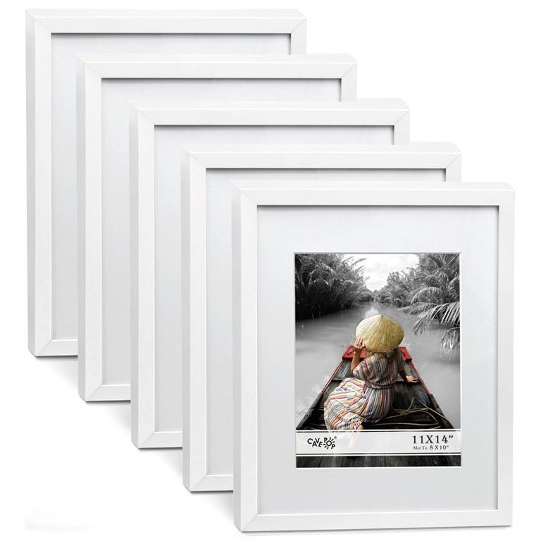 5PK 11"x14" WHITE ACRYLIC FRAME FOR 8"x10" PHOTOS C/P 3