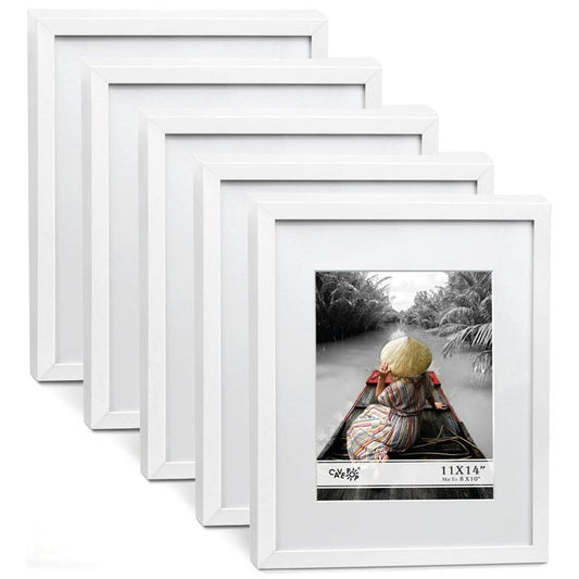 5PK 11"x14" WHITE ACRYLIC FRAME FOR 8"x10" PHOTOS C/P 3