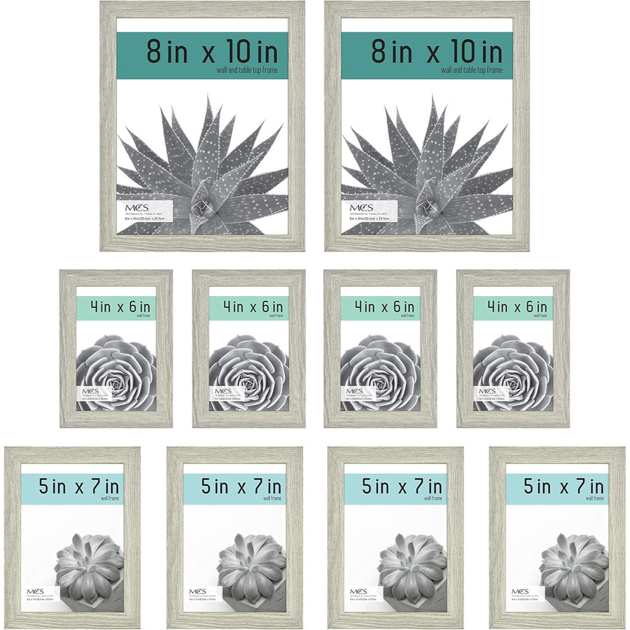 10pc GRAY WOODGRAIN FRAME SET C/P 1