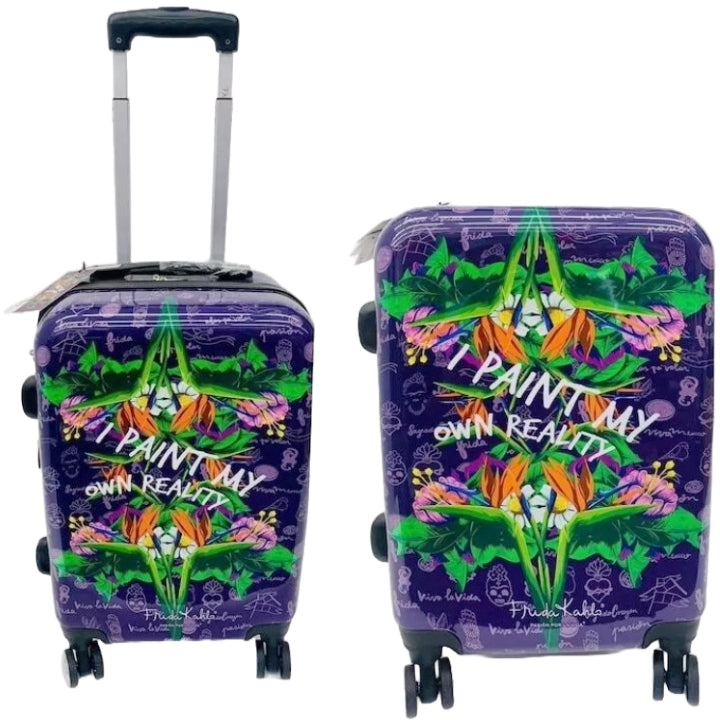 Frida Kahlo Travel Luggages Set (2pc set: 20" + 26") - Purple/Green C/P 1