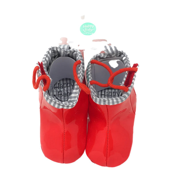 1PK HAPPY BABY PATENT PU RAINBOOT C/P 36