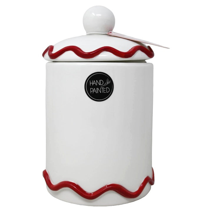 Rd Wavy Canister w/Lid C/P 8 Luna & Sage