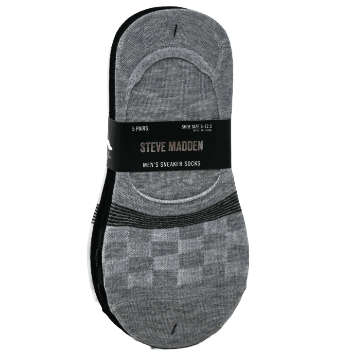 5pk MEN DUSTER FOOT LINERS 3-ASST COLORS SIZE 10-13 STEVE MADDEN C/P 36